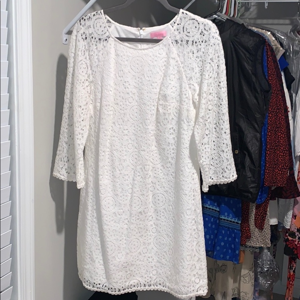 Lilly Pulitzer size 10 white lace shift dress